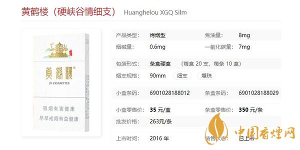 黃鶴樓硬峽谷情細(xì)支多少錢(qián)一包 2021黃鶴樓硬峽谷情細(xì)支價(jià)格表和圖片一覽